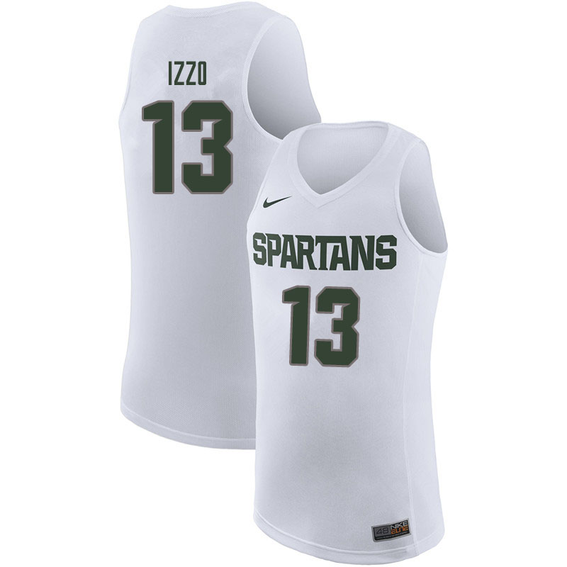 Men Michigan State Spartans #13 Steven Izzo NCAA Nike Authentic White 2019-20 College Stitched Basketball Jersey AF41P31HF
